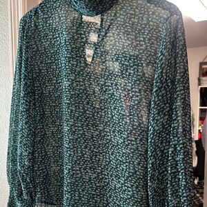 Prologue Teal Patterned Blouse